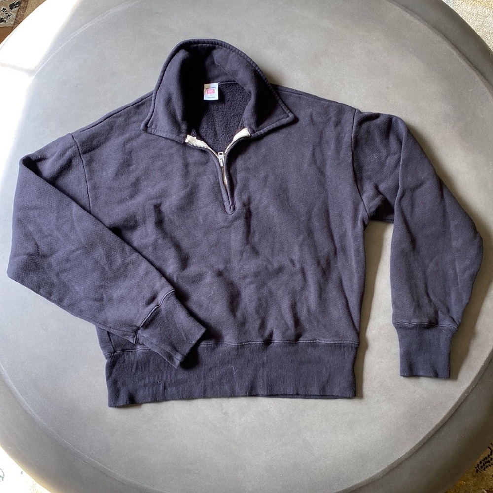 RE/DONE Black Zip Collared Sweatshirt - Women’s.